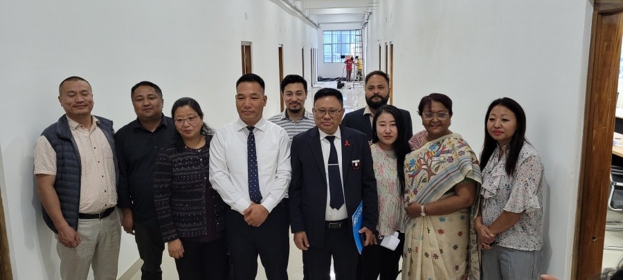 Minister for Health, Paiwang Konyak; Commissioner & Secretary, Y Kikheto Sema; Dr Soumya Chakraborty, Director NIMSR and other officials after a press conference in Kohima on April 19. (Morung Photo)